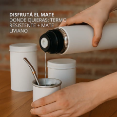 Combo Termo Bala 1L + Mate + Bombilla Personalizado Blanco en internet
