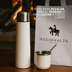 Combo Termo Bala 1L + Mate + Bombilla Personalizado Blanco - comprar online