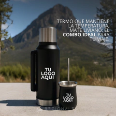 Combo Termo 1.2L + Mate + Bombilla Personalizado
