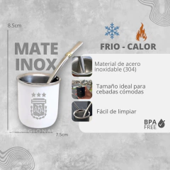Set Matero Completo Termo Bala 500ml Mate Yerb Azuc Bombilla Blanco FUTBOL
