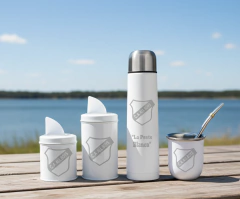 Set Matero Completo Termo Bala 500ml Mate Yerb Azuc Bombilla Blanco FUTBOL en internet