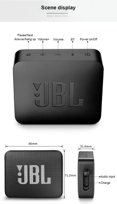 JBL GO 2 Poderoso Alto-falante Bluetooth Portátil Alto-falante Sem Fio IPX7 À