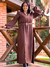 VESTIDO LONGO COM CINTO - karol Clolset - Frete Grátis para todo RG.