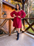 VESTIDO CURTO MANGA LONGA VISCOSE SARJADO DETALHE BUSTO - loja online