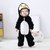 Bonito macacão de flanela de desenho animado costurado coelho panda pijama algodão