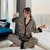 Conjunto de pijama feminino com decote em V design de luxo com letras cruzadas - loja online