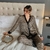 Conjunto de pijama feminino com decote em V design de luxo com letras cruzadas - loja online