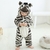 Bonito macacão de flanela de desenho animado costurado coelho panda pijama algodão