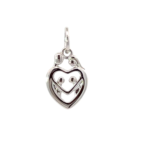 COLGANTE BLANCO CORAZON DOBLE ALTURA 1CM - comprar online