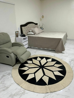 Tapete de couro, mandala, champanhe e preto - comprar online