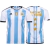 Camisa Seleção da Argentina Três Estrelas - Campeã 2022 Torcedor Adidas Masculina - Azul e Branca