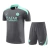 Kit Treino adulto - Camisa e Shorts - Paris Saint-Germain Nike 24/25 - Cinza com detalhes em verde - comprar online
