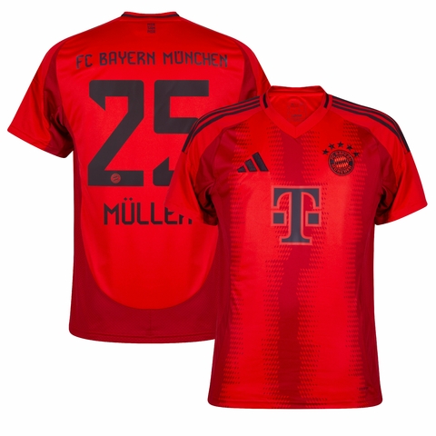 camisa bayern de munique I 24/25 versão torcedor personalizada com nome e número do jogador muller