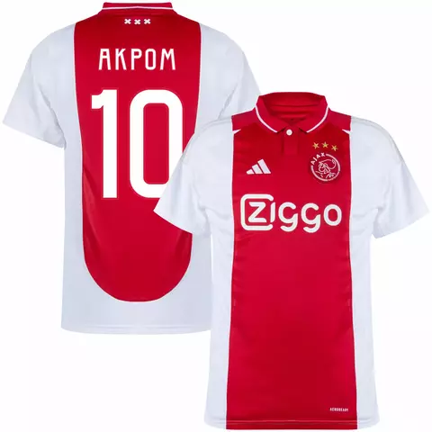 Camisa de futebol Ajax I 24/25 Versão Torcedor. camisa de time ajax personalizada com nome e número do jogador akpom