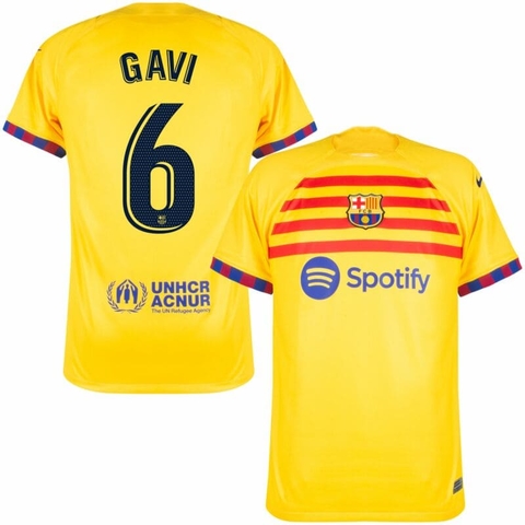 Camisa Barcelona IIII 22/23[Gavi] Versão Torcedor Nike Masculina - Amarelo