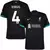 camisa de futebol liverpool III 24/25 versão torcedor cor preto personalizada com nome e número do jogador e zagueiro virgil van djik