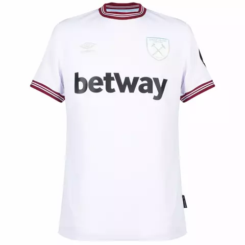 camisa de time west ham II cor branca versão torcedor,