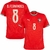 camisa de futebol portugal I 25/26 versão torcedor cor vermelho, camisa seleção portugal personalizada com nome e número do jogador bruno fernandes, camisa portugal bruno fernandes, camisa personalizada bruno fernandes 8