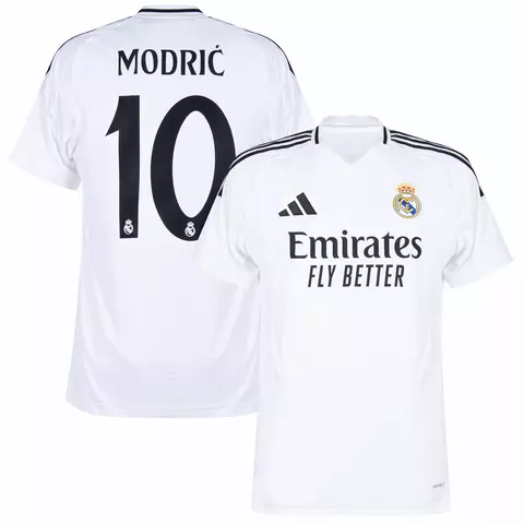 Camisa de futebol Real Madrid I 24/25 Versão Torcedor. camisa de time real madrid personalizada com nome e número do jogador modric.