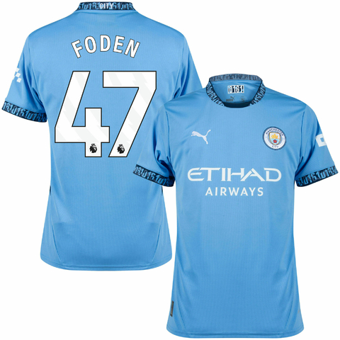 camisa manchester city personalizada com nome e número do jogador foden. 