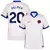 Camisa  de futebol branca Chelsea II 24/25 versão torcedor Nike masculina com detalhes em azul e laranja, frente com escudo do Chelsea e logo Nike,  personalizada nas costas com nome Palmer e número 20. camisa chelsea personalizada palmer
