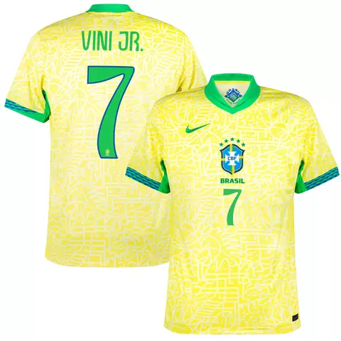 camisa brasil personalizada com nome e número do jogador vini jr, camisa seleção brasileira personalizada com nome do jogador vini jr