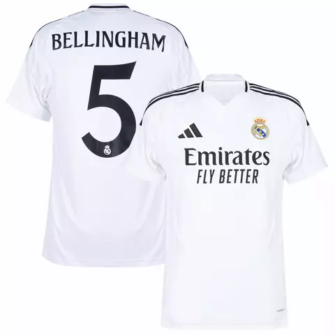 Camisa de futebol Real Madrid I 24/25 Versão Torcedor. camisa de time real madrid personalizada com nome e número do jogador Bellingham. camisa real madrid belingham