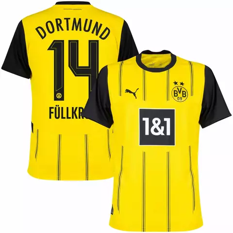 Camisa borussia dortmund I 24/25 personalizada com nome e número do jogador Fullkrug