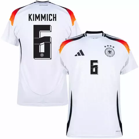 camisa alemanha I 24/24 cor branca, camisa jogador kimmich número 6, camisa seleção alemanha personalizada nome e número.