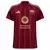 Camisa de futebol masculina da Roma na cor vermelha, com detalhes em dourado e logo do time. camisa roma 24/25