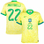 camisa de futebol brasil I 24/25 versão torcedor cor amarelo. camisa seleção brasileira personalizada com nome e número do jogador martinelli. camisa brasil martineli 22.