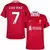 camisa de futebol liverpool I 2425 versão torcedor vermelha. camisa liverpool personalizada com nome e número do jogador luis diaz