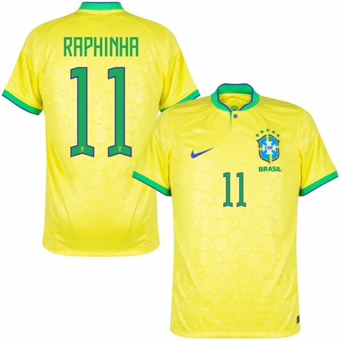 Camisa Brasil I 22/23[Raphina] Versão Torcedor Nike Masculina - Amarelo