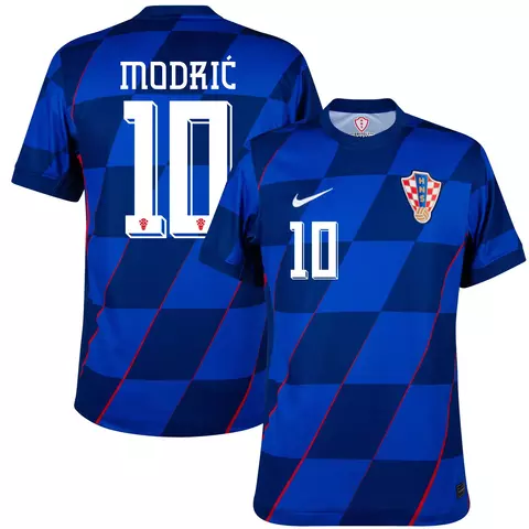 camisa de futebol croácia I 24/25 versão torcedor cor azul. camisa seleção croacia personalizada com nome e número do jogador modric. camisa modric 10.