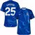 Camisa de futebol  Chelsea I 24/25 na cor azul, versão torcedor,  personalizada com o nome "Caicedo" e número 25 nas costas.
