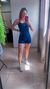 Macaquinho de Poliamida Azul - Com Bojo - LADY FOCUS MODA FITNESS