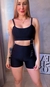 Shorts Line Poliamida - Preta Brilho Canelado - comprar online
