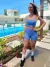 Imagem do Shorts Tigre Fit leve brilho - Blue - cós franzido