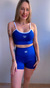 Top Azul Royal com Branco - Curto - COM BOJO - loja online