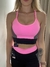 Top Alça com costas nadador tricores - Rosa Candy - Preto - Chumbo - COM BOJO