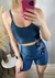 Shorts Liso Feel Rib - Marinho Brilho - LADY FOCUS MODA FITNESS