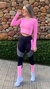 Legging Personalizada Recortes - Preta - Rosa Candy - Chumbo - comprar online