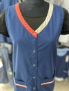 Poncho Crisantemo azul marino