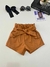 Shorts Couro Fake - Caramelo