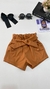Shorts Couro Fake - Caramelo