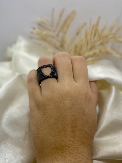 Anel Rodio Coracao Vazado