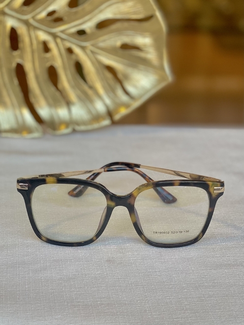 Armacao De Grau Quadrada Estampada Verde