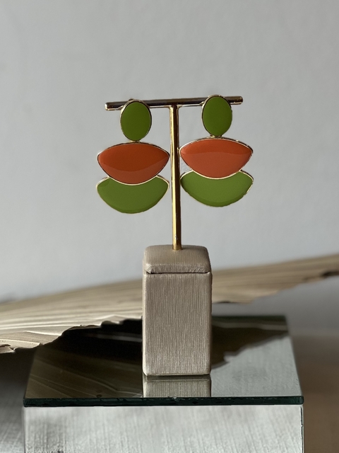 Brinco Triplo Esmaltado Colorido - comprar online