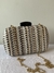 Clutch Branca Cordas Listras Preto/Marrom/Nude na internet