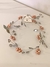 Tiara de Noiva Flexível Flores Péroladas Rosa
